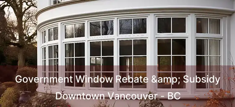  Government Window Rebate & Subsidy Downtown Vancouver - BC