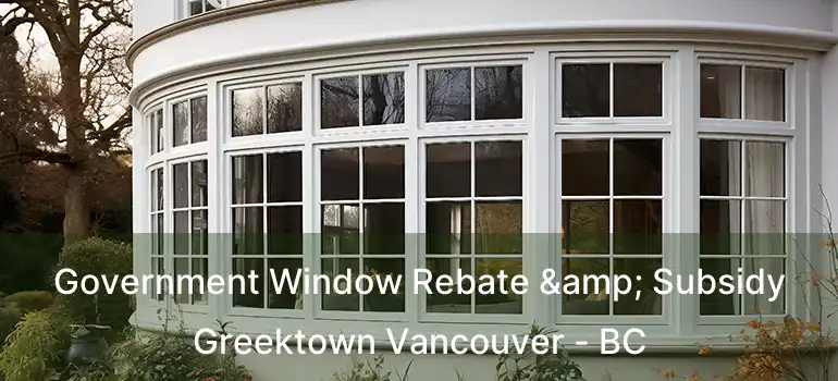 Government Window Rebate & Subsidy Greektown Vancouver - BC