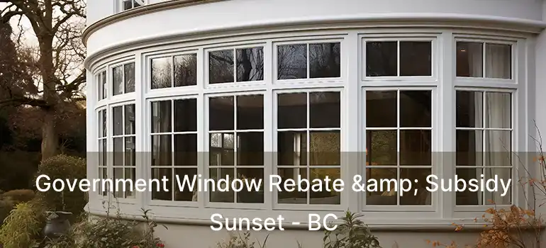  Government Window Rebate & Subsidy Sunset - BC