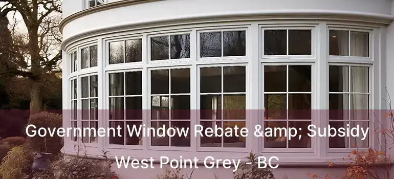  Government Window Rebate & Subsidy West Point Grey - BC