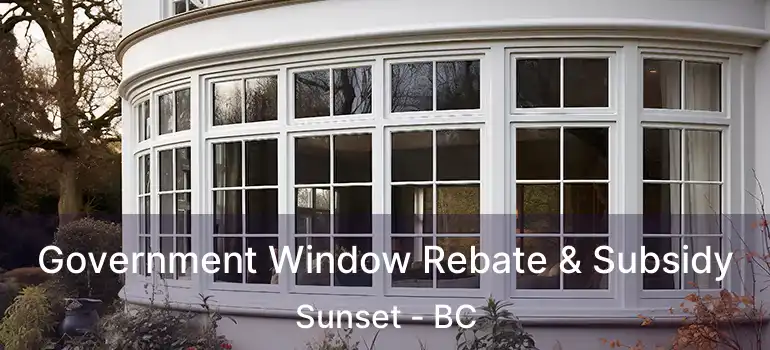  Government Window Rebate & Subsidy Sunset - BC