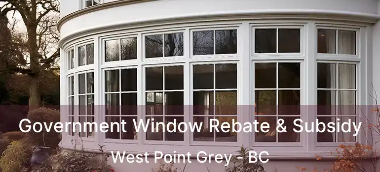  Government Window Rebate & Subsidy West Point Grey - BC