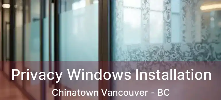 Privacy Windows Installation Chinatown Vancouver - BC