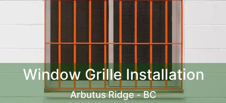  Window Grille Installation Arbutus Ridge - BC