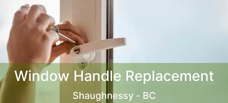  Window Handle Replacement Shaughnessy - BC