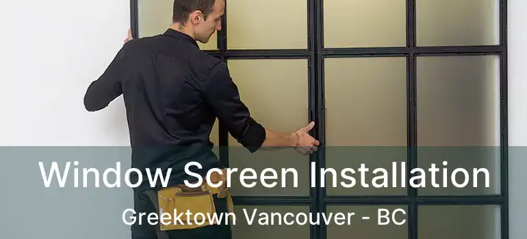  Window Screen Installation Greektown Vancouver - BC